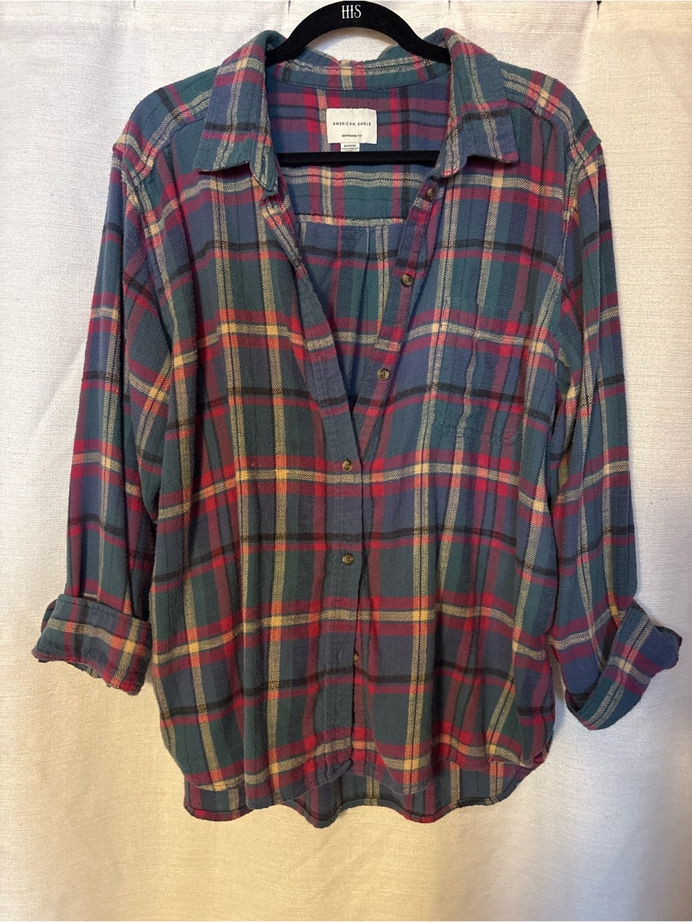 American Eagle Outfitters Boyfriend Fit Plaid Button-Down Shirt